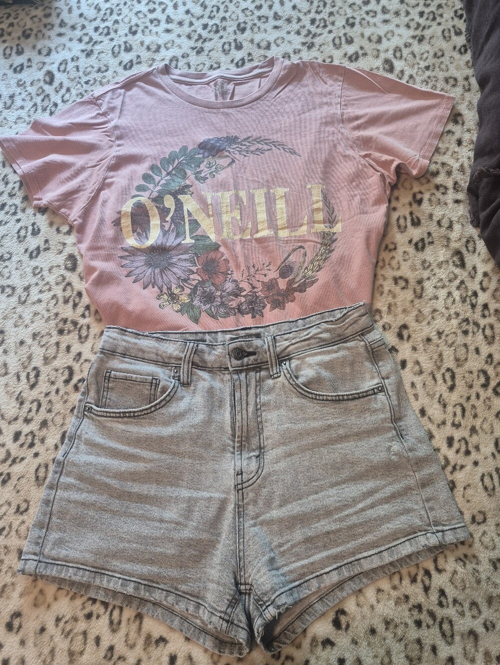 Gray High Rise Mom Shorts